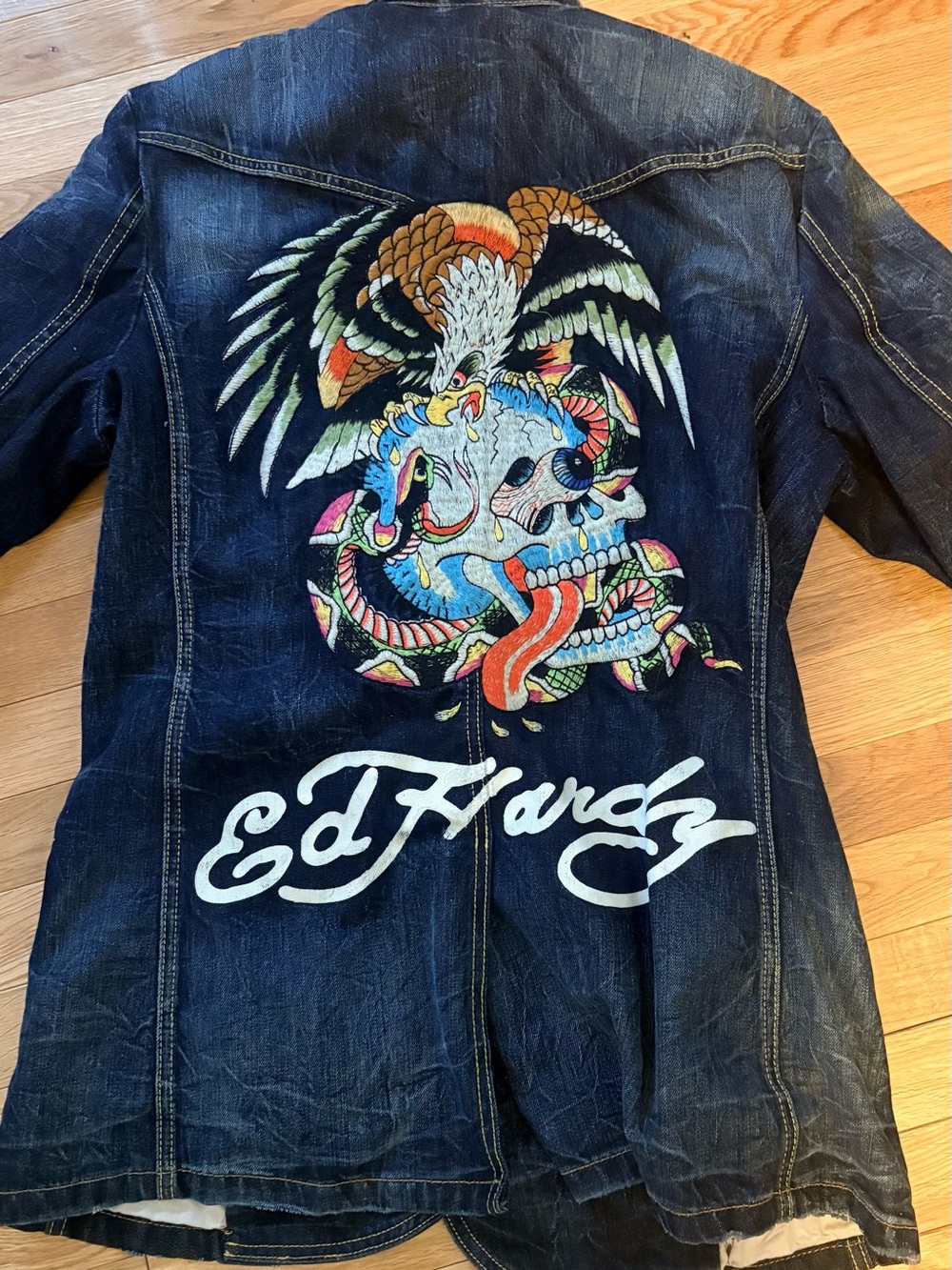 Ed Hardy Dark Blue Denim Jacket